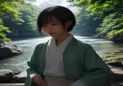 日本艺术系写真偶像图，黑白高对比度摄影风格，与折原由佳里艺术感相近